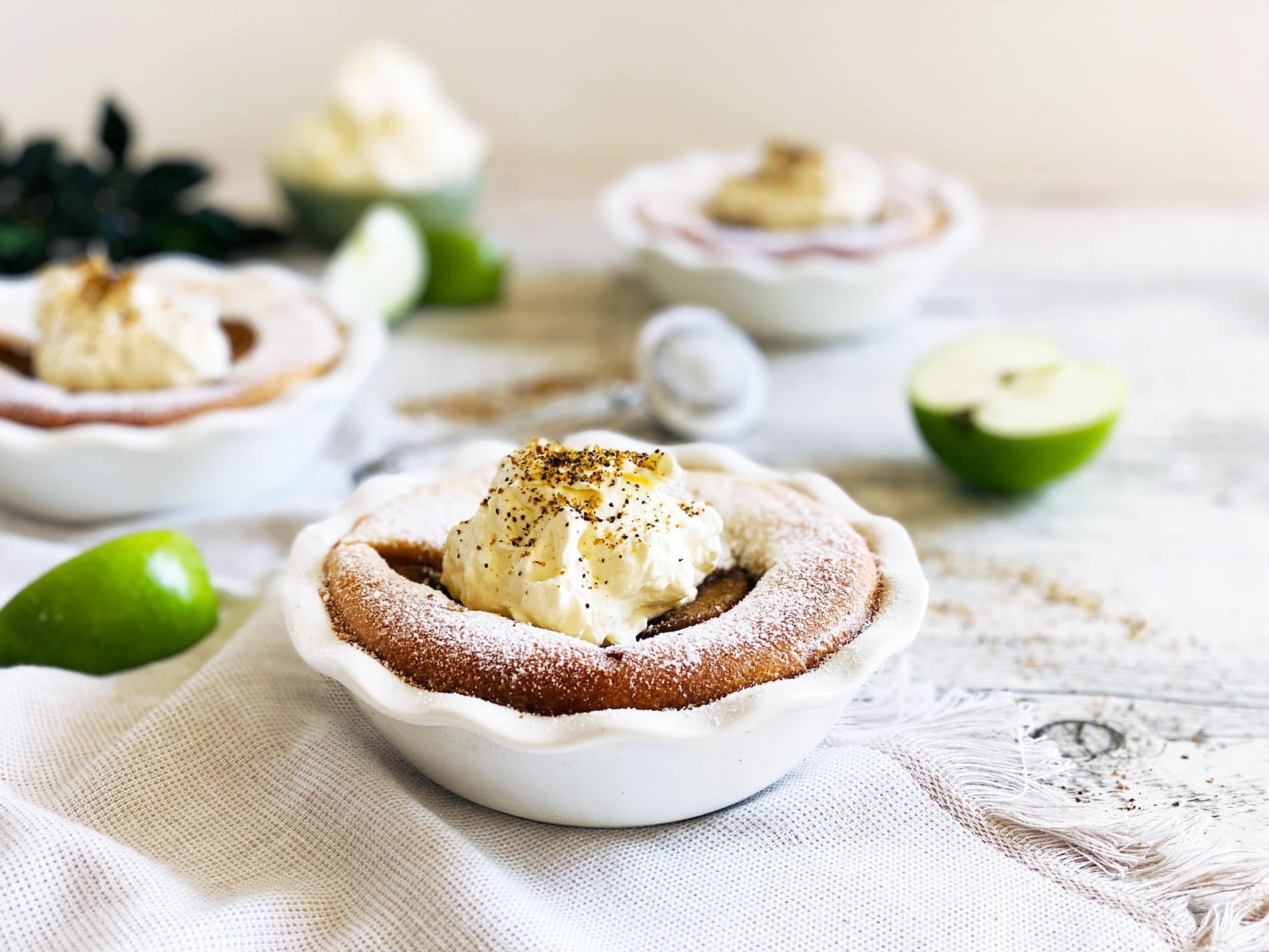 Caramelised Apple Clafoutis w/ Roasted Wattleseed & Cinnamon Myrtle