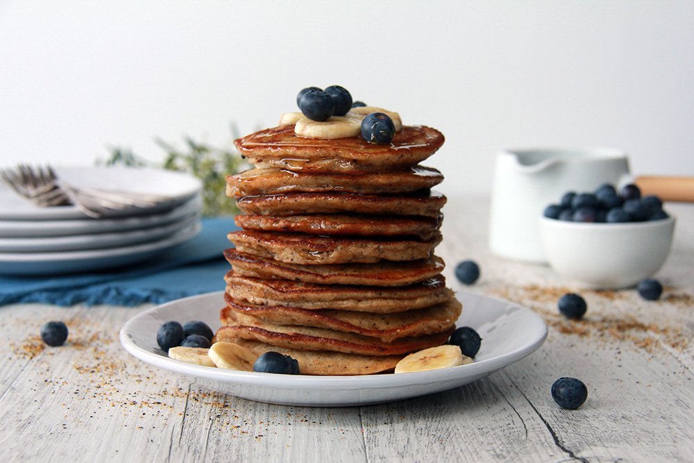 Banana & Wattleseed Pancakes with Roasted Wattleseed Syrup