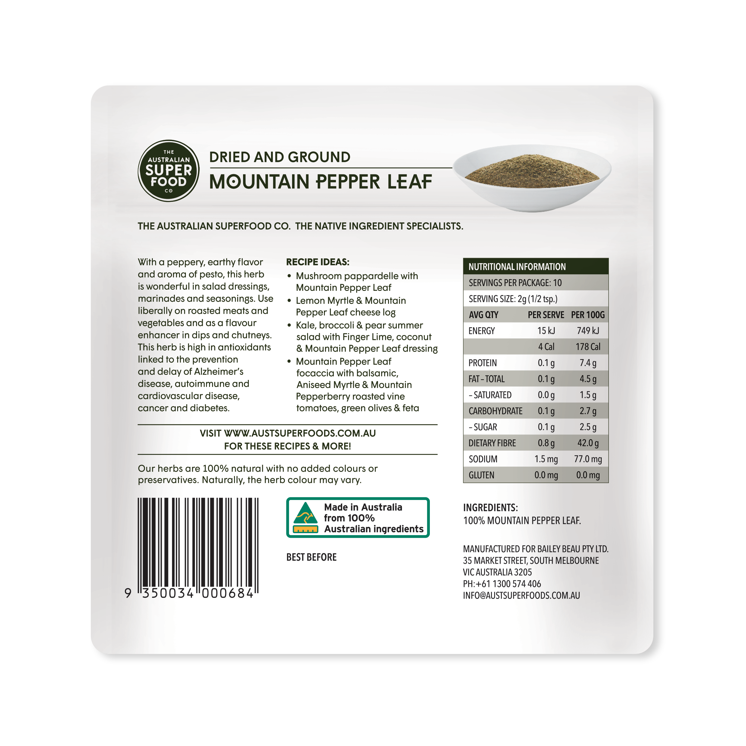 Fine Mountain Pepper Leaf - 20g